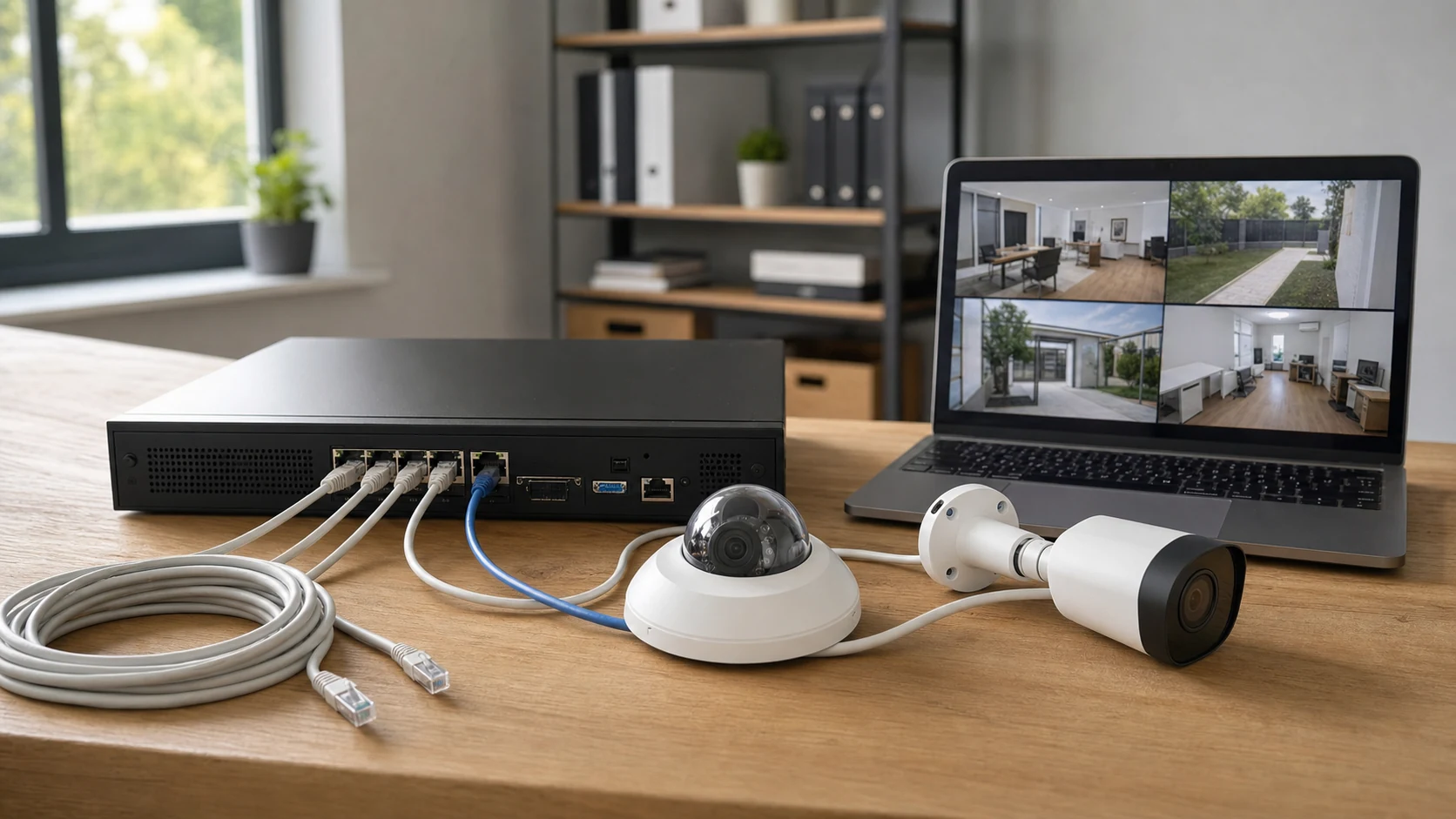 PoE-Kamerasystem mit NVR, Dome- und Bullet-Kamera