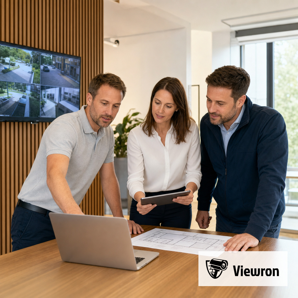 Viewron Team bei der Planung eines Kamerasystems